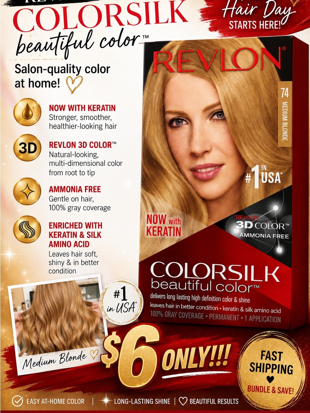 Revlon Colorsilk Beautiful Color — Medium Blonde